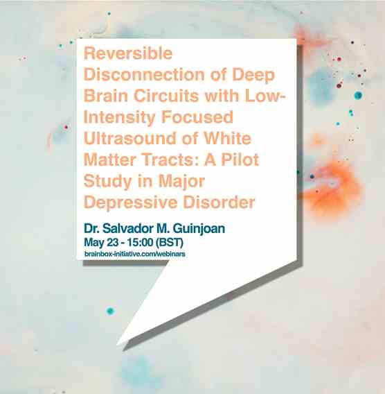 New Webinar: Reversible Disconnection of Deep Brain Circuits with Low-Intensity Focused Ultrasound of White Matter Tracts: A Pilot Study in Major Depressive Disorder