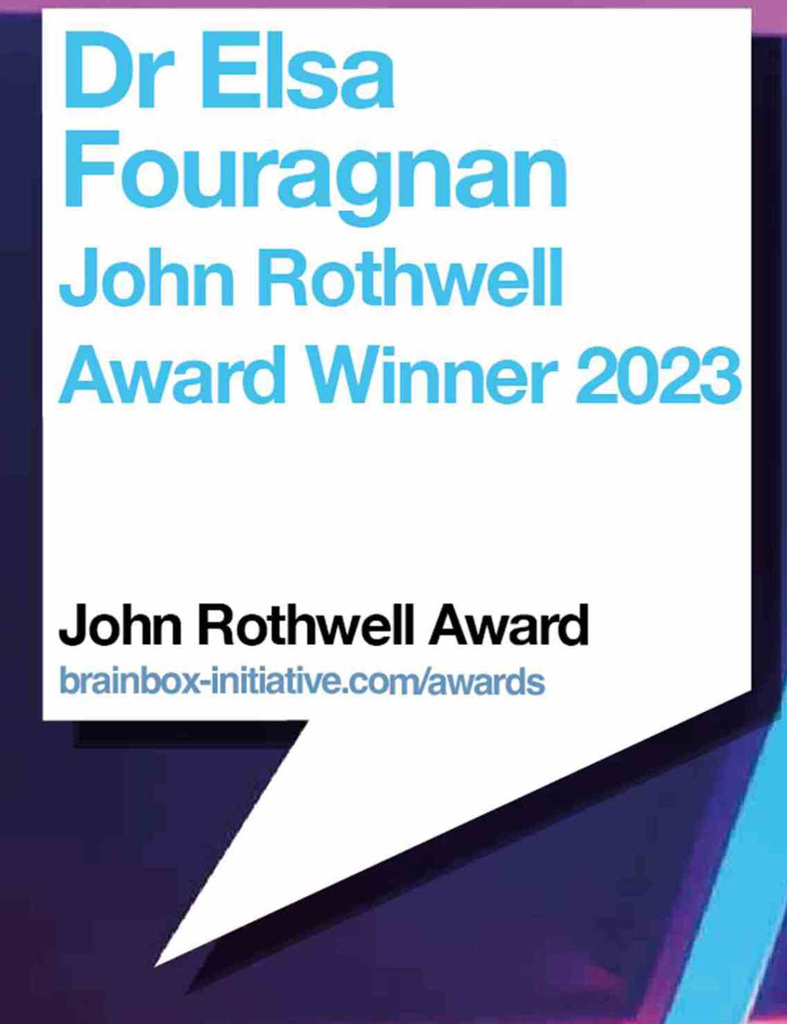 John Rothwell Award Winner 2023: Dr Elsa Fouragnan