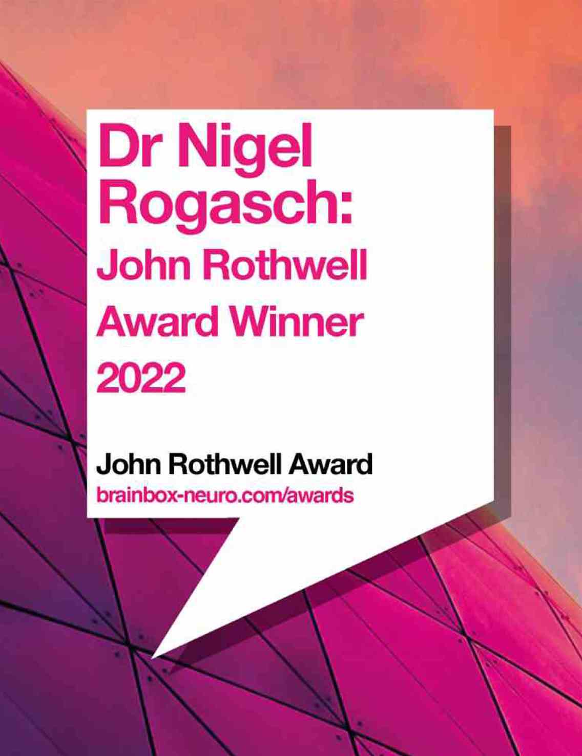John Rothwell Award Winner 2022: Dr Nigel Rogasch